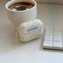 早春藍色花卉+圓環耳機保護殼 適用於 Apple AirPodsPro3 保護殼/AirPodsPro2 保護殼/AirPods4 保護殼/AirPods3 保護殼/AirPods2 保護殼/時尚女款耳機保護殼/極簡耳機保護殼/Apple 耳機保護殼/Apple 耳機套 - 米白色 - 查看 5