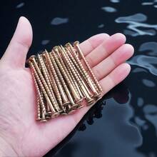 50/100 Pieces Of High-Strength Rigid Self-Tapping Screws, Surface Galvanized Wood Screws, M4 Flat Head Drilled Screws, Suitable For Fiberboard And Wood - Matte Industrial Hardware - 50pcs - View 2