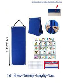 Wall-Mounted Time Management Felt Board, Visual Schedule Planner, Daily Planner, Hook And Loop Strips, Dual-Use Felt Board (Wall-Mounted Or Freestanding), Classroom Supplies, -Perfect For Back To School And Christmas Gifts - Multicolor - View 13