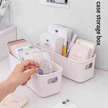 10pcs Stackable Plastic Storage Bins With Handles, Multi-Functional Storage Baskets For Office, Home, Closet, Durable Containers For Socks, Underwear, Stationery, Cosmetics, Space-Saving Drawer Organizers (Plastic Products May Slightly Deform, Actual Size May Be Slightly Smaller Than Pictures, Please Do Not Buy If You Mind) - White - View 4