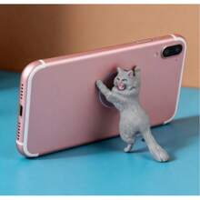 Cute Cat Shaped Phone Suction Cup Holder, Creative Mini Decoration, Universal Phone Stand Suitable For Children To Adults, Portable Desk Stand, Suitable As Home Office Gift - A - View 6