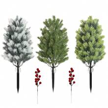 3 Packs Large Artificial Cedar Trees With Stakes - UV Protected Fake Juniper/Pine Shrubs For Outdoor And Indoor Porch Garden Decor, Perfect For Various Holiday Decorations Like Halloween, Christmas, Thanksgiving, Outdoor Ornaments - Multicolor - View 9