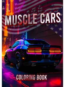 Muscle Cars: 24 páginas de garabatos de coches geniales, coloreado para adultos, mejora la estética, papel grueso de 120g, A4, regalo de cumpleaños para niños, temporada de vuelta al colegio, regalo de Halloween, Acción de Gracias, celebración de fiesta.,Mejora la creatividad, bellamente diseñado - Grafitis geniales - Ver 1