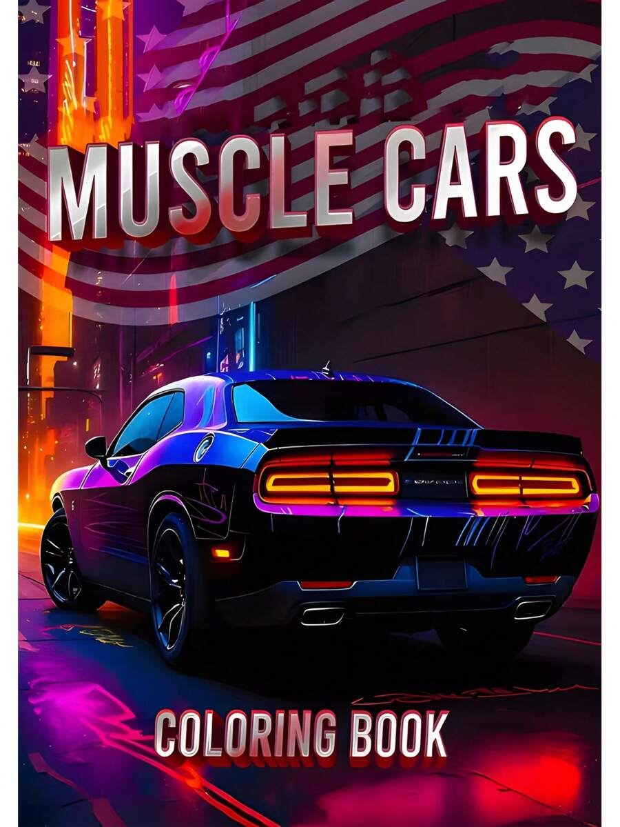 Muscle Cars: 24 páginas de garabatos de coches geniales, coloreado para adultos, mejora la estética, papel grueso de 120g, A4, regalo de cumpleaños para niños, temporada de vuelta al colegio, regalo de Halloween, Acción de Gracias, celebración de fiesta.,Mejora la creatividad, bellamente diseñado - Grafitis geniales - Ver 1