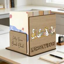 Wooden Bookend Inspirational Quote Mini Desktop Bookshelf Book Corner Sloped Design Storage Rack Gift For Book Lovers And Readers - Apricot - View 2