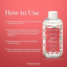 Hassett Green London - Just Cherry - Fragrance Oil Reed Diffuser Refill - Larger Size 250ml Bottle KP1Q - Just Peach - View 5
