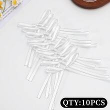 10/20/50pcs Double-Sided Silver Edge Ribbon Bows, Suitable For Flower Gift Wrapping, Baking Cake & Cookie Packaging, DIY Accessories Ribbon Bows, Handmade Sewing Satin Ribbon Accessories, Craft Decoration Satin Ribbon - A - View 34