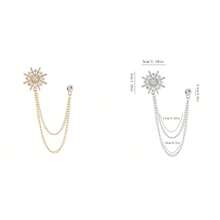 High-End Men's Octagonal Chain Tassel Dress Suit Brooch, Simple Diamond-Studded Accessory, Exquisite Gift For Men - Brooch - View 17