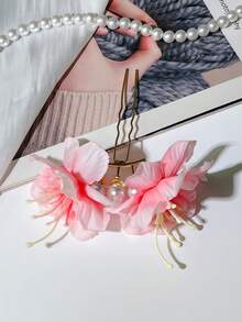 Women's Fashion Sweet Elegant Colorful Hydrangea Artificial Flower U-Shaped Hair Clip Hair Accessory Headpiece Suitable For Daily Wear, Home, School, Beach, Vacation, Work, Commute, Party, Holiday, Birthday Gift, Back To School Season, Preppy Style, New Year, Valentine's Day, Mother's Day Gift, Wedding Season, Bride, Music Festival, Spring, Summer, Autumn, Winter,Clips For Hair - Multicolor - View 2