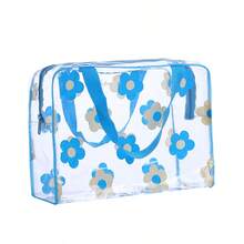 Tas Kosmetik Transparan Bermotif, Kantong Penyimpanan PVC Tahan Air Kapasitas Besar Portabel, Tas Perlengkapan Mandi Genggam untuk Pria - MultiWarna - View 10