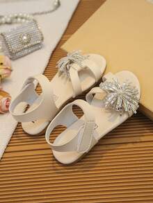 Water Drop Fireworks Girl Sandals, Summer Style, Hook And Loop Design, Pairs Well With Princess Dress To Enhance Atmosphere - White - View 10