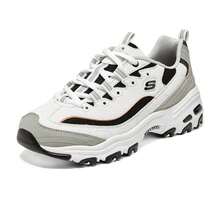 Skechers 女士 D'LITES 系列时尚系带运动鞋，2026 夏季新款复古厚底休闲运动鞋 896204-WBK - 896204-WBK - 查看 7