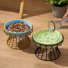 Ceramic Slow Feeder Bowl With Neck Protection Stand, Anti-Drop Food Bowl For Small Dogs And Cats, Anti-Choke Dog Bowl, Easy To Clean Ceramic Slow Feeding Dish For Cats And Dogs, Anti-Choke Neck Protection Pet Bowl - 200ml - View 8
