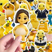 54Pcs Viral Meme Cartoon Stickers Weird Abstract Funny Character Vinyl Decals Waterproof DIY Decor Stickers For Laptop Luggage Journal Phone Case Water Bottle Scrapbook Handicraft Gift For Teens Students - Multicolor - View 4