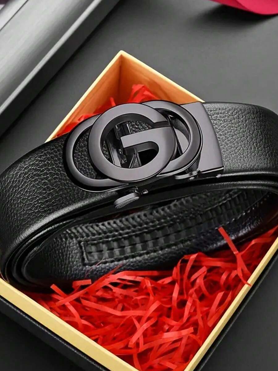 Men's Business Casual Belt, Alloy Automatic Buckle Dress Belt, Suitable For Summer, Campus Casual, Business, Gift For Boyfriend/Husband/Father/Men - Multicolor - View 1