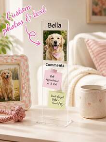 Personalized Detachable Acrylic Memo Board, Customizable With Your Photos And Text, Computer Screen Memo Clip Board, Message Board, Office Desk Accessory, Multiple Colors Available, Minimalist Design, Multi-Purpose. Suitable For Office Desk, Study Desk, Nightstand, Computer Desk, Library, Entryway Shoe Cabinet And More. A Thoughtful Gift For Boyfriend/Girlfriend/Family, Birthday Gift, Anniversary Gift, Ideal Holiday Gift. - Multicolor - View 4