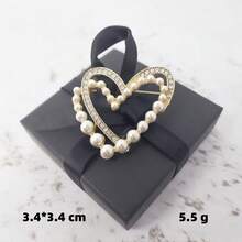 Luxury Lapel Brooch, Hollow Butterfly Pendant & Faux Pearl Floral Style, Zinc Alloy Material With Secure Clasp, Suitable For Coats, Sweaters, Suits And Cheongsams, Perfect Gift - Multicolor - View 7