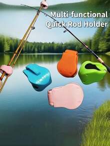 2/4/10pcs Quick Install Fishing Rod Holder, Multi-Functional Anti-Slip Fishing Rod Support Handle, Fishing Tackle Storage And Organization Tool - Multicolor - View 2