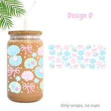 1/2/4pcs Sweet Style Shell Bow Pearl Beach UV DTF Cup Stickers, Suitable For 16oz Glass Jar Cups, Summer Vibe Coastal Mermaid UV DTF Stickers, Suitable For Water Cups, Insulated Cups, Mugs, Bookmarks, Laptops, Phone Cases, Holiday Gifts For Girls, Friends, Teachers - Seashell - View 11
