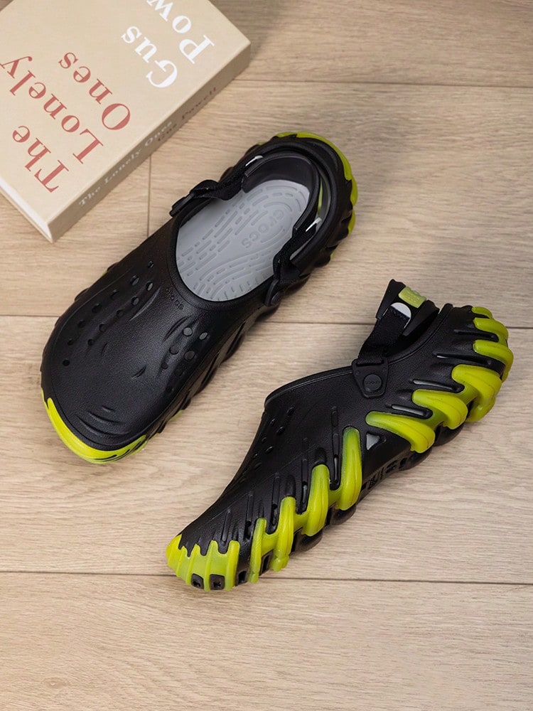 Crocs 男士女士拖鞋/涼鞋波波坦克酷炫Clog日常舒適輕便休閒拖鞋涼鞋2026夏款戶外休閒運動洞洞鞋211458-001 - 黑色 - 查看 1