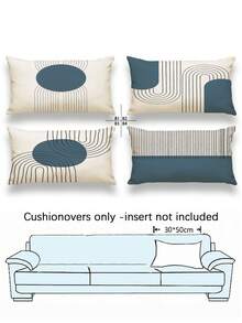 4pcs,Modern Minimalist Line Style Cushion Covers,Bohemian Line Throw Pillow Covers,Zipper Closure,Washable,Home Decor,Sofa Decor Cushion Covers,Suitable For Bedroom,Living Room,Sofa,Car,Table And Chair Lumbar Pillow Covers,Outdoor Patio Camping Cushion Covers,No Pillow Insert - Retro Dark Blue - View 15