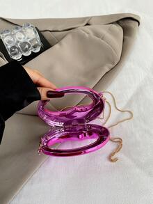 New Acrylic Mini Bag, Fashion Evening Bag With Chain Strap, Shoulder And Crossbody Bag - Pink - View 4
