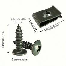 U-Shaped Spring Metal Clip Large Flange Head Self-Tapping Screw Set, Car Fender Bumper Inner Liner Fastener Clips, Suitable For Motorcycle Electric Vehicle Plastic Panel Fixing - U-shaped Washer Screw - View 6