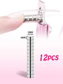 Round Magnetic Bead Snowflake Water Ripple Nail Art Magnet, Detachable Strong Cylindrical Magnet, Professional DIY Glossy Effect Accessory, Nail Salon, Convenient Magnetic Suction Suitable For Beginners And Hobbyists, Nail Art Supplies, Summer Nail Art Tool - Silver - View 12