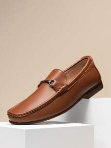 Men's Driving Loafers Slip On Casual Comfortable Dress Leather Shoes For Men Mens Dress Loafers - 棕色 - 查看 1