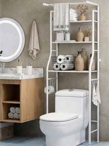 3-Tier Freestanding Storage Rack, Over-The-Washing-Machine Bathroom Organizer, Durable Iron Pipe, Large Capacity, Stable, No-Drill Easy Installation, Bathroom Decor - Multicolor - View 7