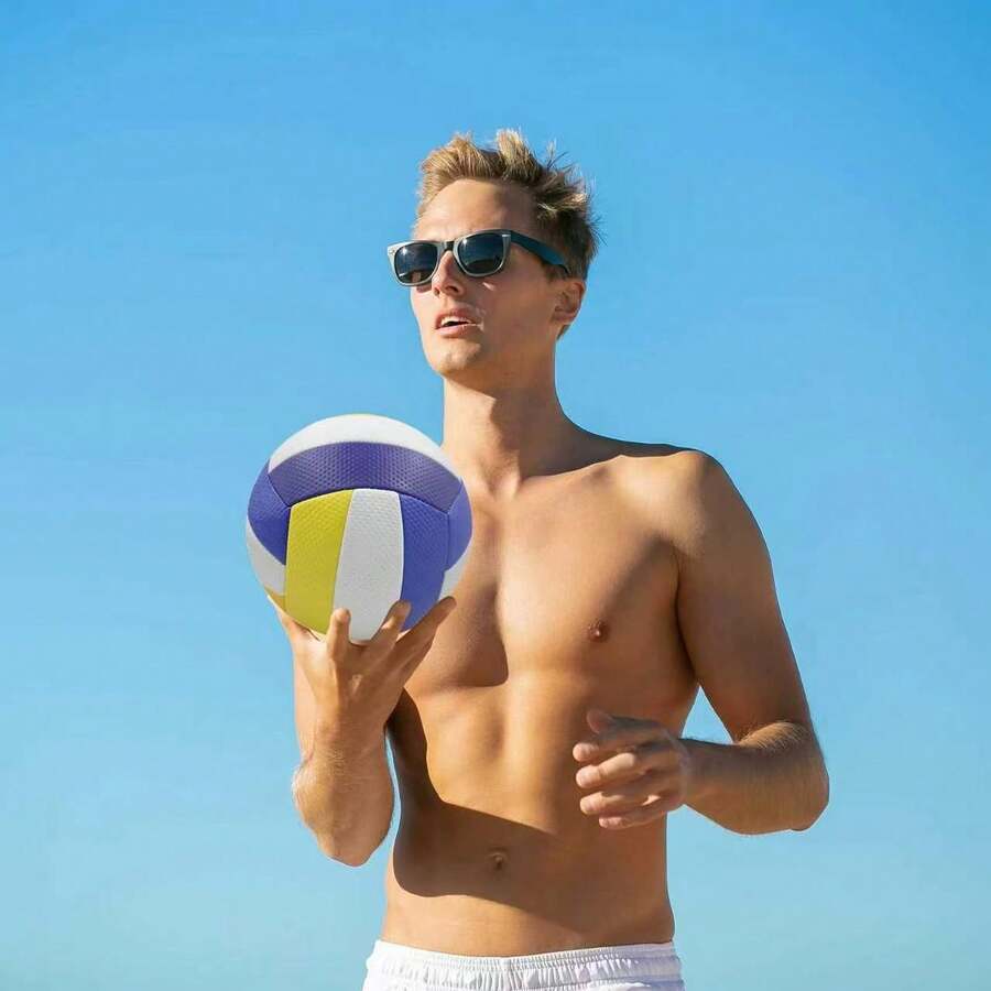 1pc Durable Entertainment Sports Training Volleyball, Multi-Color Indoor Training Volleyball, Preferred For Home Use, Volleyball Equipment, Suitable For Indoor Games, Outdoor Sports, Beach Volleyball And Children's Training - A - View 1