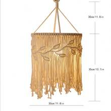 1 pieza Pantalla de lámpara con borlas tejida a mano, pantalla de lámpara decorativa artesanal de estilo bohemio, artesanía - Multicolor - Ver 24