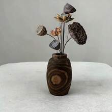 Color Authentic Paulownia Wood Decorative Vase Air-Dried Floral Arrangement Container |Rustic Farmhouse & Simple Style, Gift For Housewarming, Summer Home Decor, New Year, Christmas Gift, Mother's Day Gift, Rama Table Decor, High-End Hotel Supplies - 1PC - View 3
