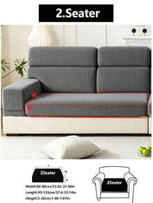 1PC Solid Color Fleece Sofa Seat Cover, Soft Plush Sofa Seat Cover, Elastic Comfortable, Suitable For All Seasons, Warm, Minimalist Style, Anti-Slip Anti-Fouling, Elastic, Machine Washable, Suitable For Backrest Cover/1/2/3/4/L-Shaped Chaise Sofa, With Armrests And Backrest, Living Room, Bedroom, Study (Pillow Case Not Included) - Dark Grey - View 17