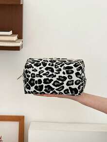 AGG, Bolsa de maquillaje con estampado de leopardo retro para mujer, bolsa con forro interior, neceser de viaje portátil, bolso de mano, bolsa versátil para almacenamiento de cuidado de la piel, organizador de productos de higiene femenina, regalo para mamá o novia - Multicolor - Ver 15