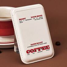 1 Set Retro Coffee Text MagSafe Card Pocket, Slim Detachable Magnetic Phone Wallet For IPhone - Multicolor - View 3