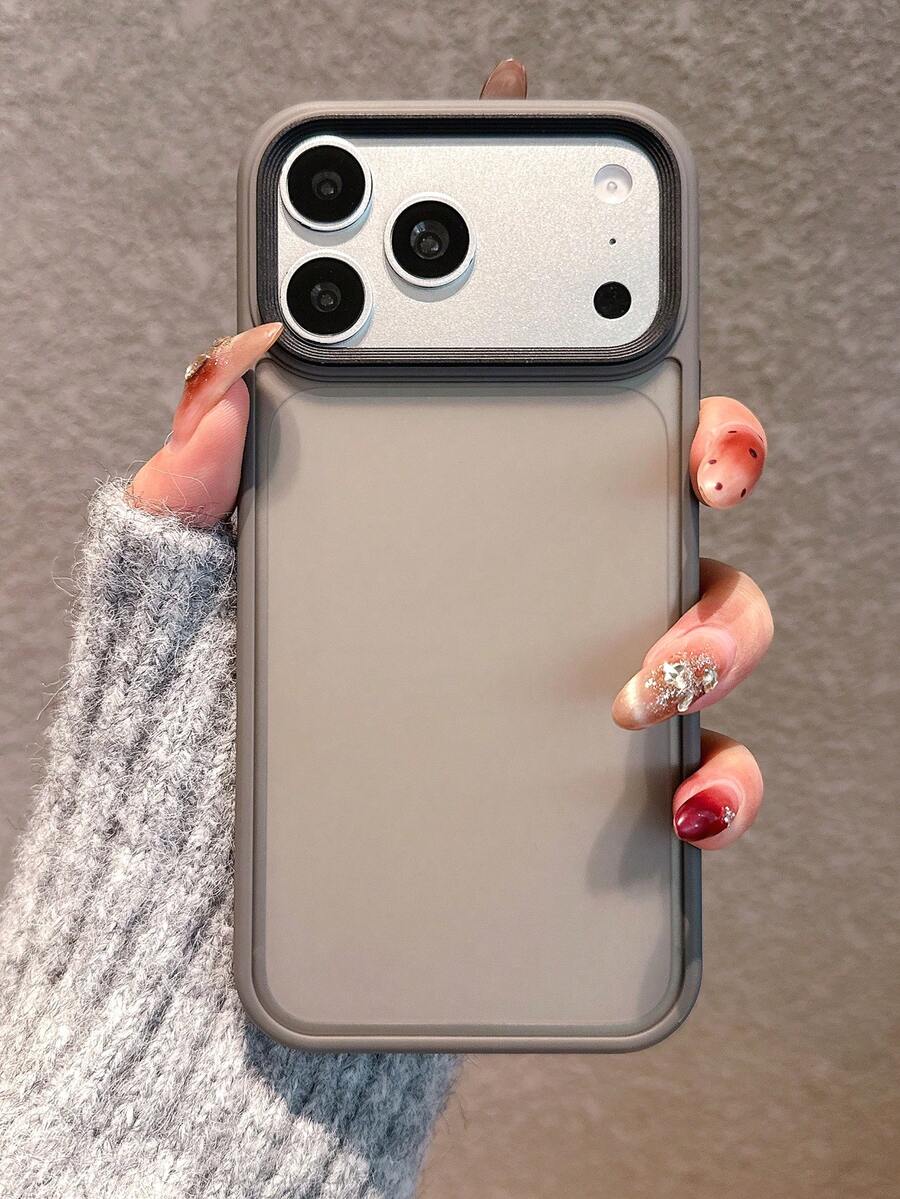 極簡階梯式相機鏡頭霧面硬質壓克力灰色手機殼，適用於 iPhone 18 Pro Max/18 Pro/18/17 Pro Max/17 Pro/17 Air/17/16/16 Pro Max/16 Plus/16 Pro/16E/15/15 Pro Max/15 Pro/15 Plus/11/12/13/14 Pro Max/11 Pro/11 Pro Max/12 Pro/12 Pro Max/13 Pro/13 Pro Max/14 Pro/14 Pro Max，超硬超厚