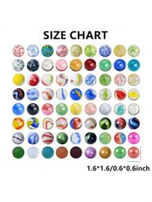 30/60/100pcs 1.6cm Colorful Rainbow Beautiful Transparent Glass Beads Marbles - Multicolor - View 4
