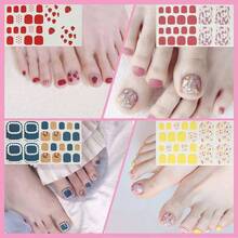 - Juego de 20 hojas de pegatinas de uas de punta rosa para mujer, tiras de esmalte de uas para dedos de los pies con lima de uas, tiras de gel para uas adhesivas para mujer - Kit 3 - Ver 10