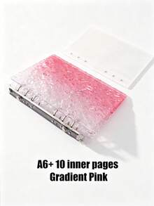 1pc A5/A6 Size Wavy Transparent Loose-Leaf Binder, Acrylic Gradient Colorful Transparent Folder, Can Be Used As Notebook, Planner, Card Storage, Sticker Book, Photo Album, Stationery,Card Holder - A5 - View 22