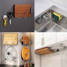 Stainless Steel Sponge Holder, Kitchen Storage Rack, Wall-Mounted Draining Rack, Sponge Storage Hook, Multi-Functional Hook, Durable And Space-Saving Design - Multicolor - View 9