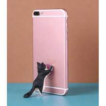 Cute Cat Shaped Phone Suction Cup Holder, Creative Mini Decoration, Universal Phone Stand Suitable For Children To Adults, Portable Desk Stand, Suitable As Home Office Gift - A - View 3