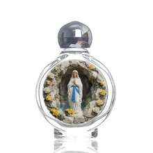 1pc 15ML Round Cap Classical Figure Image Glass Dispenser Bottle, Water/Lotion/Perfume Liquid Filler, Travel Mini Size, Holy Image Sticker Holy Water Bottle - Multicolor - View 10