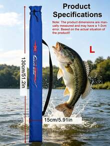 130cm*15cm 大容量釣竿袋，附可調式肩帶，防水可折疊釣魚袋，加厚釣具收納袋，適合戶外露營 - 彩色 - 查看 2