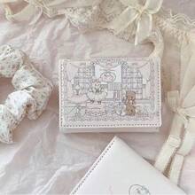 Lolita Style Short Wallet, Cute Rabbit Illustration Multi-Slot Card Holder - Multicolor - View 6