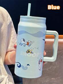 1個 Snoopy 大容量保溫便攜旅行冷水瓶 不鏽鋼咖啡杯 女款高質感不鏽鋼吸管水杯 茶杯 50OZ - 彩色 - 查看 15