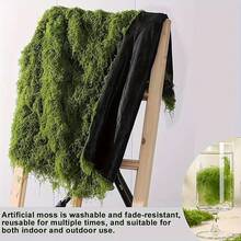 100*200cm/100*100cm/100g/10g Artificial Moss Carpet, Simulated Lawn, Mock Moss Micro Landscape Decoration, Suitable For Lawn, Potted Plants, Vases, Walkways, Valentine's Day Gift, Wall Decor, Kitchen Decor, Bedroom Decor, Autumn Home Decor, Halloween Decor, Christmas Living Room Decor - Green - View 2