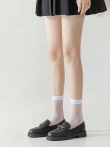 1/3 Pairs Women's Ultra-Thin Sheer Shaping Mid-Calf Socks, Calf Socks And Over-The-Knee Socks, Spring/Summer Style, 3 Lengths Available - Multicolor - View 10