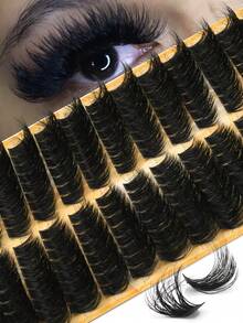 208 Clusters 100D Natural Cluster Eyelashes, 5 Lengths Mixed (10-18mm) Voluminous Single Eyelashes, Lightweight Sweat-Resistant, Reusable, Suitable For Various Occasions, Perfect Gift For Women, Ideal For Home Eyelash Extensions And Daily Makeup - D - View 2