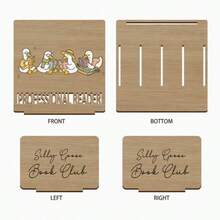 Wooden Bookend Inspirational Quote Mini Desktop Bookshelf Book Corner Sloped Design Storage Rack Gift For Book Lovers And Readers - Apricot - View 6
